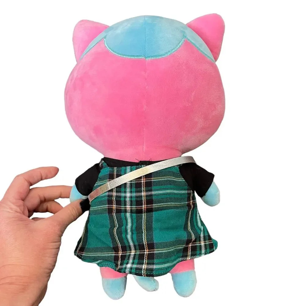Krew District Rainbow Teddy Plush Plaid Outfit Cupcake Pink Stuffed Animal Toy